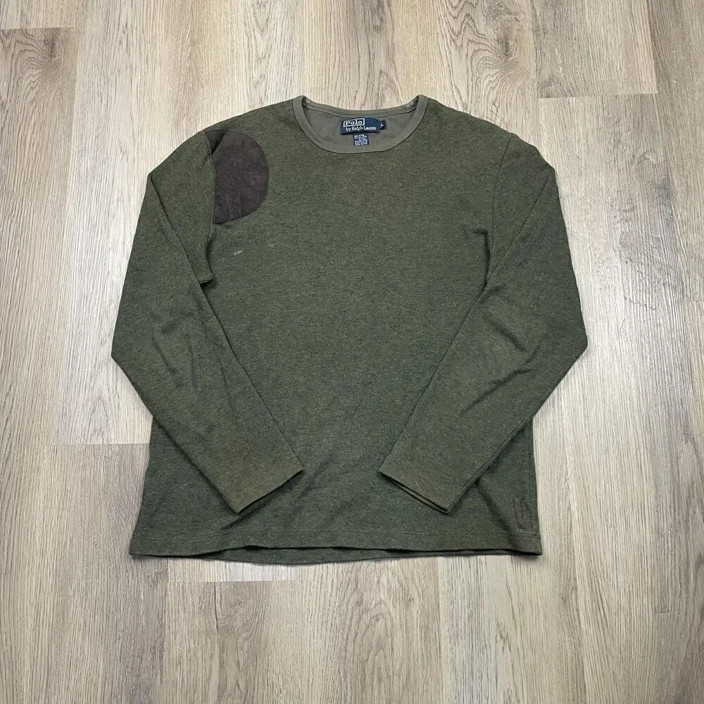 Polo Ralph Lauren Sweater Mens Large Crewneck Wool Patch Pullover